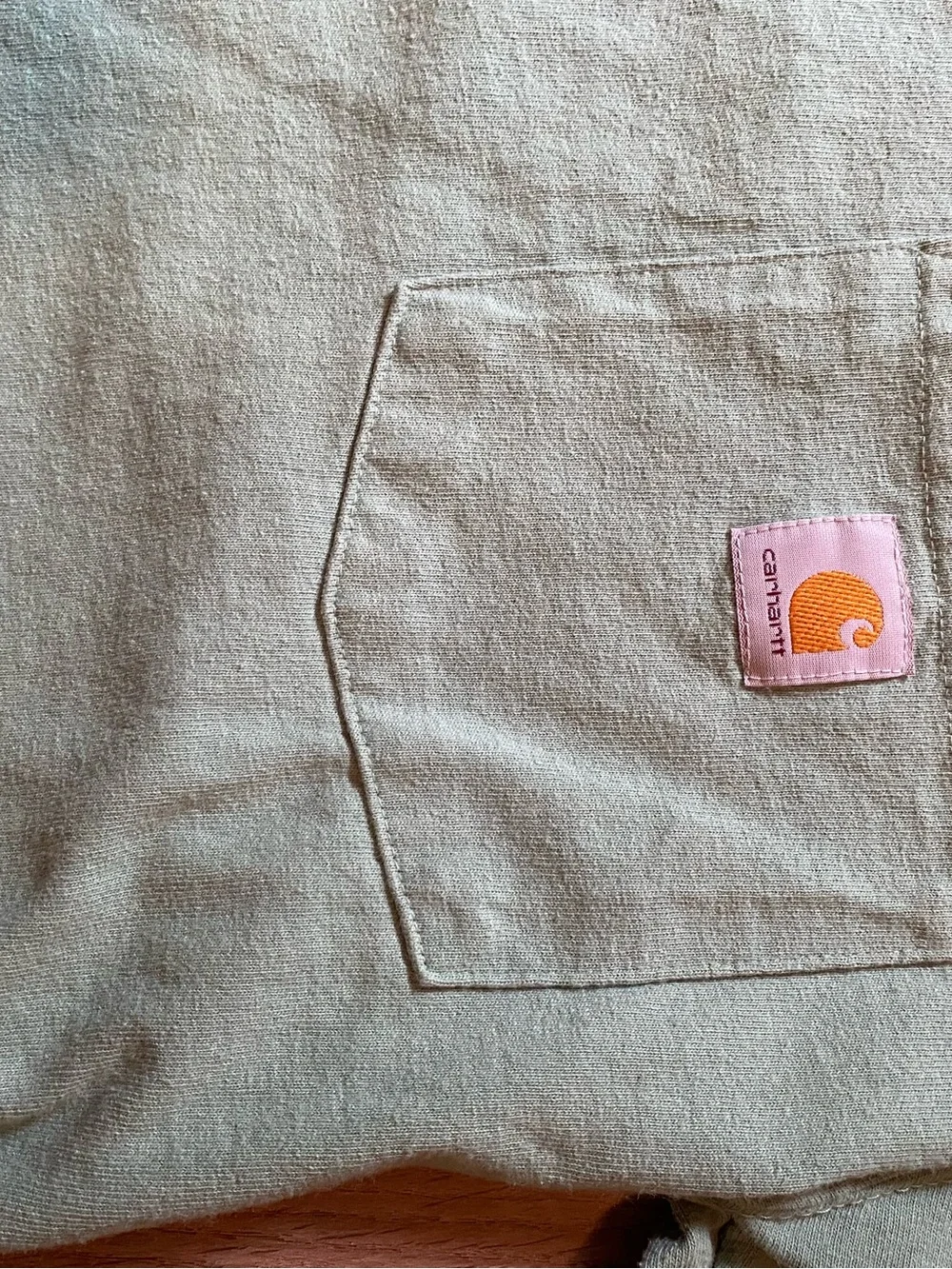 Carhartt Short Sleeve Tee in Cream and Green